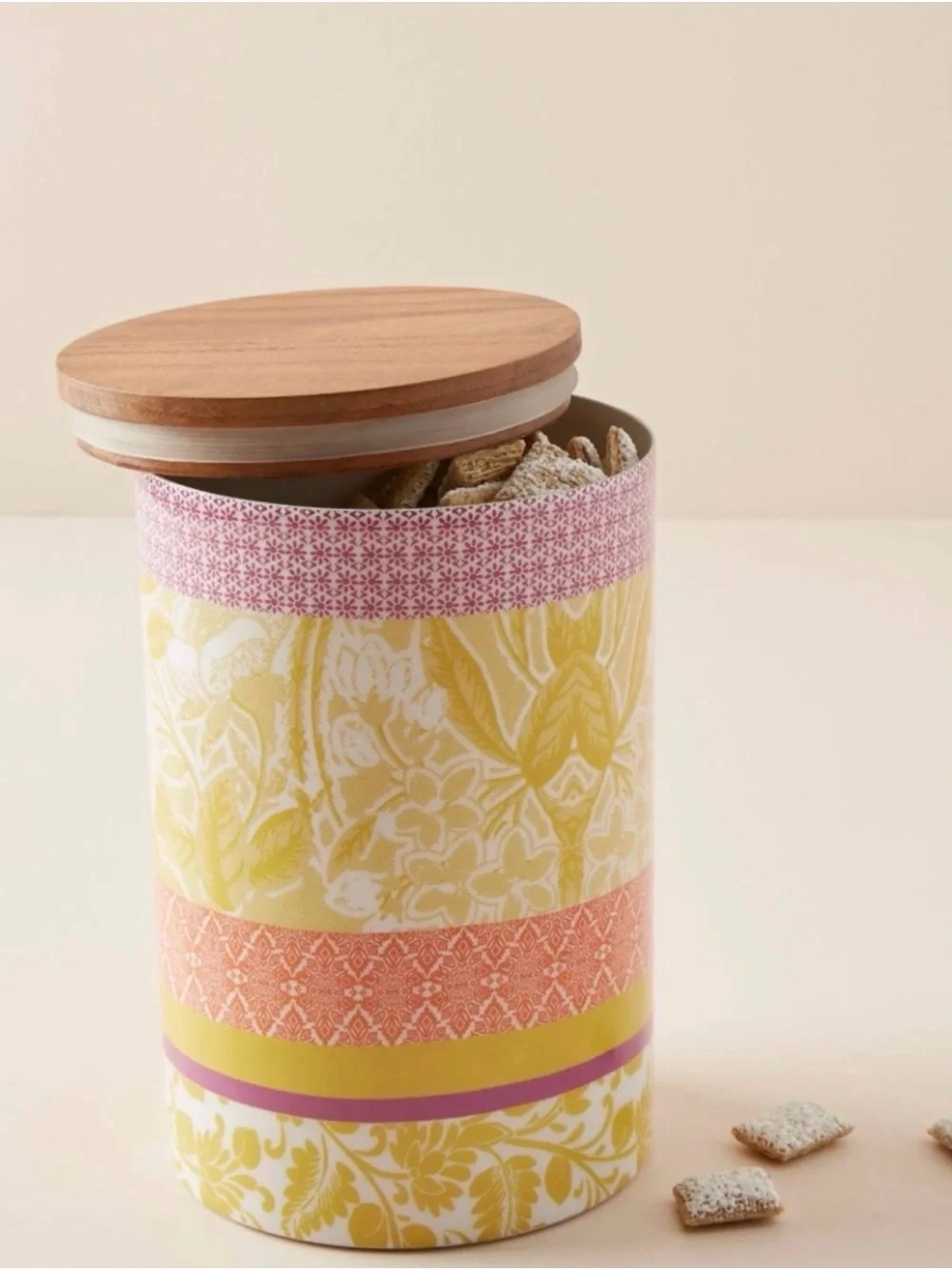 Anthropologie Jacquard Canisters Set of 3